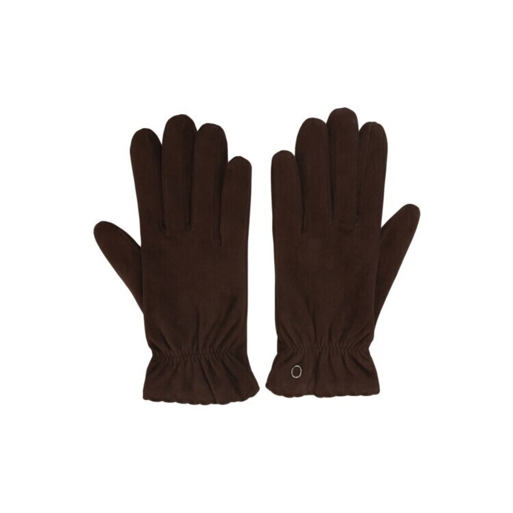 Orciani Elegant Deep Brown Suede Gloves With Gathered Cuffs - NWT